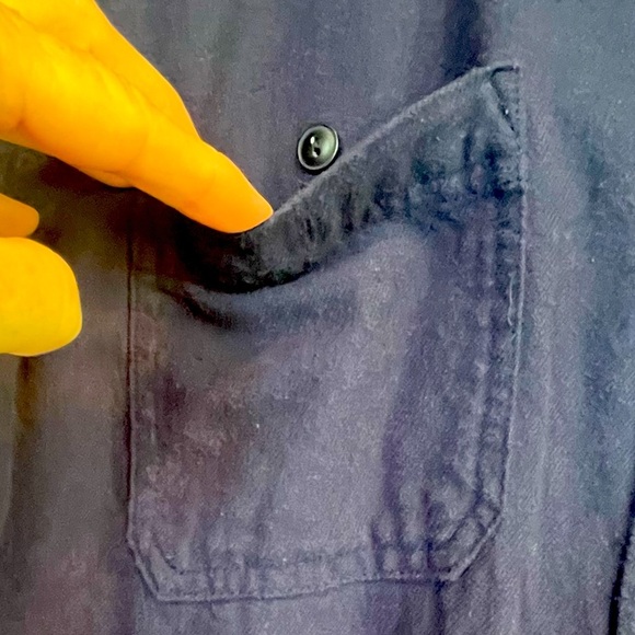 GAP Men's Chamois Button Up Shirt Sz XL Navy Blue Soft Overshirt - Picture 15 of 15